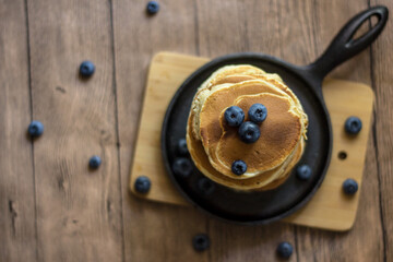 Fluffy American pancakes for breakfast