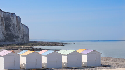 cabanes de plage de la ville du Tréport (France)