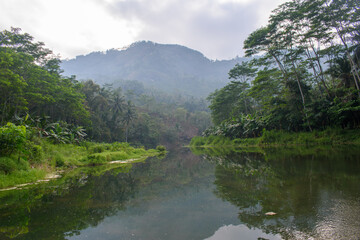 Small lake with views of the hills