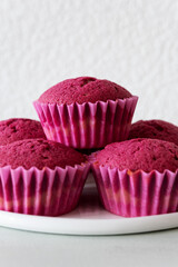 Delicious fun fuchsia colorful cupcakes
