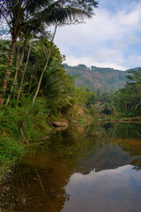 Small lake with views of the hills
