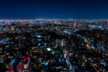 Fototapeta na wymiar 六本木ヒルズから眺める東京の夜景 南方向