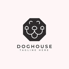 Dog House Pet Home Logo. Dog Modern Logo Vector Illustration.