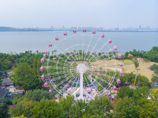 Fototapeta premium Scenery of Donghu Eye Playground in Donghu Scenic Area, Wuhan, Hubei, China