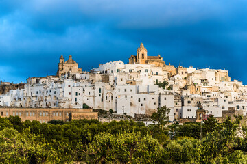 Fototapeta na wymiar Panoramic view of Ostuni, Apulia, Italy