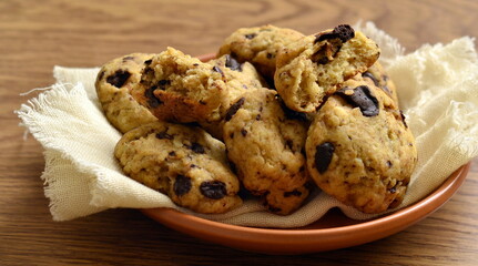Homemade chocolate chip vanilla cookies