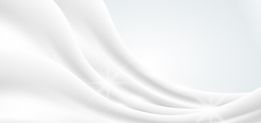 Abstract template white and grey waves background.