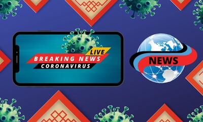 Covid 19 breaking news with globe