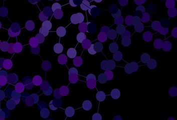 Dark Purple vector backdrop with artificial intelligence data.