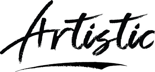 Artistic Typography Black Color Text 
on White Background