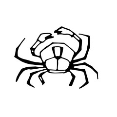 Crab logo. Isolated crab on white background. Graphic