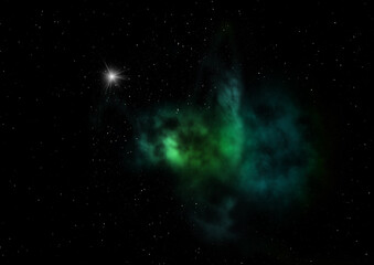 Small part of an infinite star field. 3D rendering