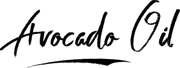 Avocado Oil Typography Black Color Text 
on White Background