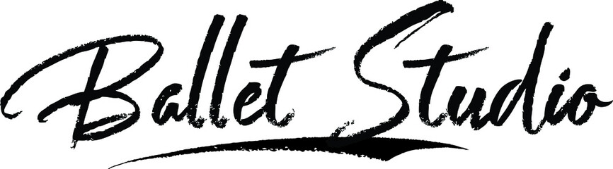 Ballet Studio Typography Black Color Text 
on White Background