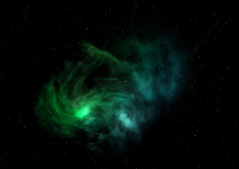 Fototapeta premium Far being shone nebula and star field. 3D rendering