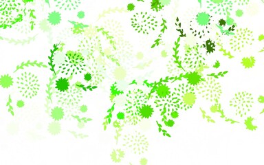 Light Green vector natural pattern with flowers