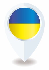 Flag of Ukraine, location icon For Multipurpose, Ukraine.