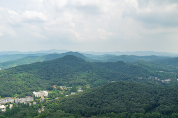 Fototapeta premium Summer scenery of Gulongzhong Scenic Area in Xiangyang, Hubei, China