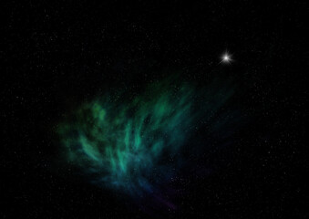 Small part of an infinite star field. 3D rendering
