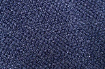 Macro of deep blue tightly woven fabric texture background. Dark Blue texture of fabric.
