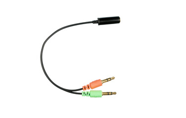 audio cable splitter connector for microphone and headphones