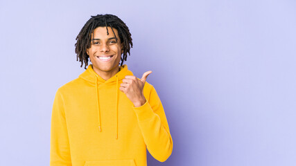 Young african american rasta man smiling and raising thumb up