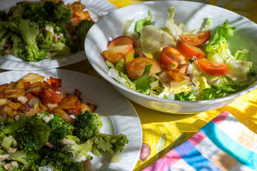 Ensaladas y verduras cocidas