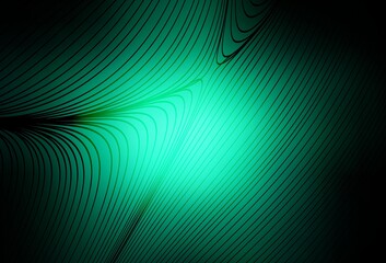 Dark Green vector background with lines.