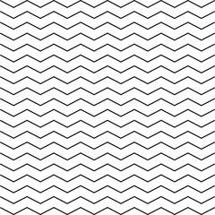 Seamless zigzag line pattern. Black horizontal zig zag vintage lines. Horizontally seamless. Vector illustration.