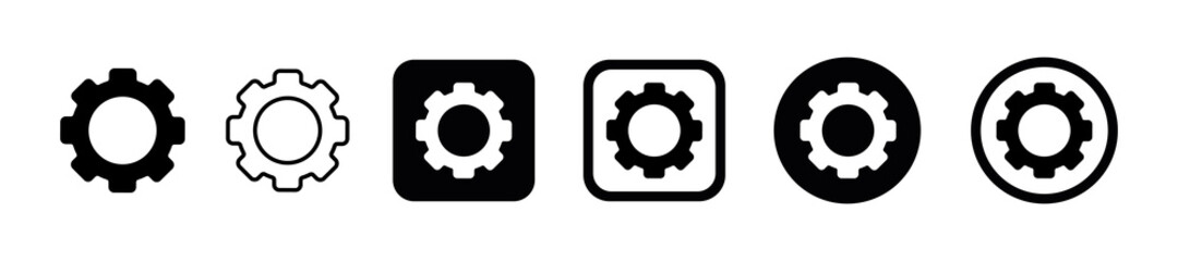 Machine gear icon set, different buttons sign isolated on white background . Vector illustration EPS10.