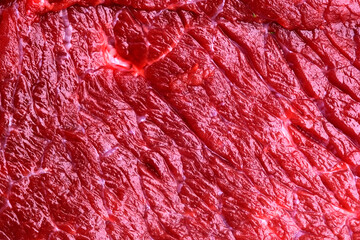 Raw meat. A large piece of beef. Close up. Macro