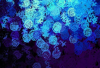 Dark BLUE vector template with chaotic shapes.