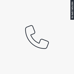 Handset, linear style sign for mobile concept and web design