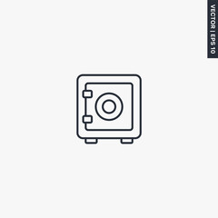 Bank safe, linear style sign for mobile concept and web design