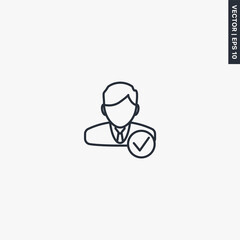 Businessman, person, linear style sign for mobile concept and web design
