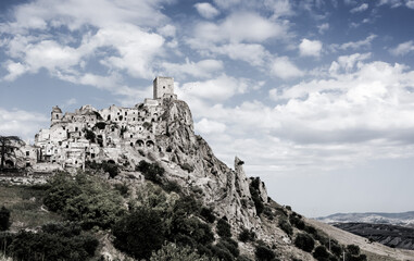 Fototapeta premium View of Craco, a ghost town near Matera, Basilicata, Italy
