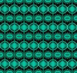 Seamless pattern with Geometric Textures in Green tones
