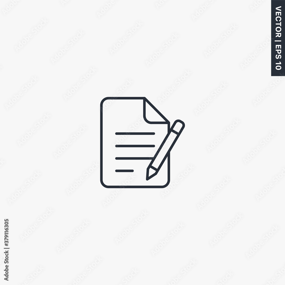 Poster edit file, linear style sign for mobile concept and web design