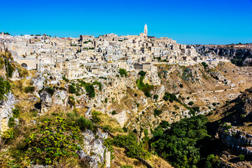 Panoramic view of Matera, Basilicata, Italy