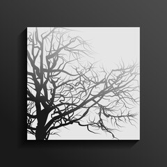 Tree silhouette isolated on white. Vector illustration.