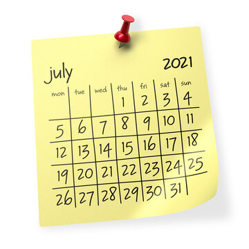 July 2021 Calendar.