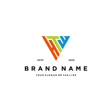 letter HTW logo design vector