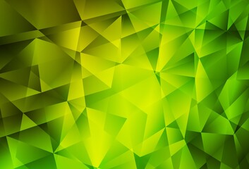 Light Green, Yellow vector triangle mosaic template.