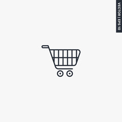 Shopping cart, linear style sign for mobile concept and web design