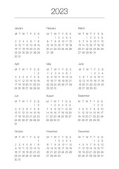 2023 Calendar Journal Organizer And Bullet Journal Printable Perfect Minimalist Calendar 2021 2022 2023 2024 2025 Week Starts At Sunday European English Gregorian Calendar Planner Sticker Stationery Vector 2021 Wall Mural 20 Place Of Arts