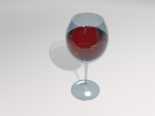 3d Rotweinglas Ballon