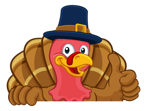 turkey pilgrim thumbs up thanksgiving cartoon clip art preview