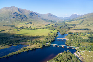 Connel Bridge steel cantilever structure ocean sea road crossing over Loch Etive in Argyll and Bute Scotland