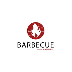 Barbecue steak and grill logo vector illustration
