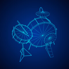 Musical instruments set. Rock band drum kit. Percussion musical instrument